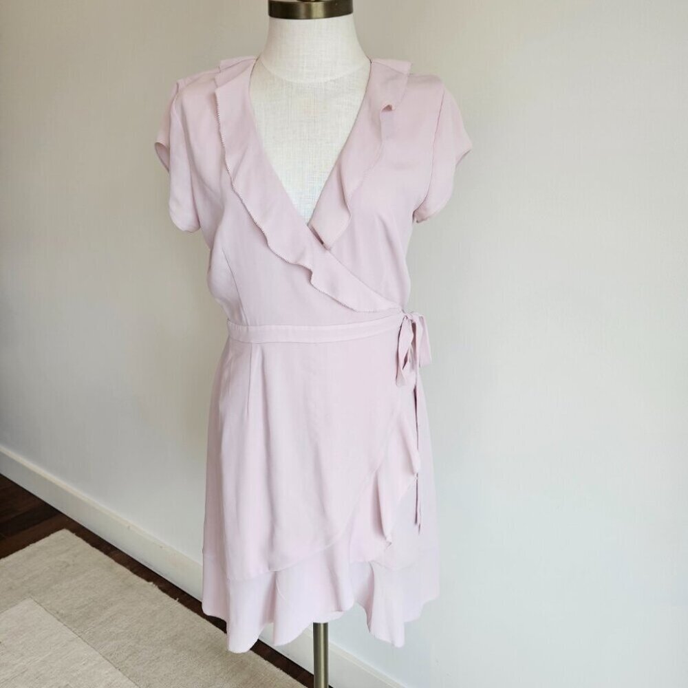 Sunday Best Light Pink Ruffle Wrap Dress